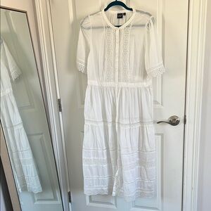 GAP White Lace Trim Dress